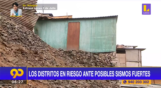 ¿Cuáles son los distritos en riesgo ante posibles sismos de gran intensidad?