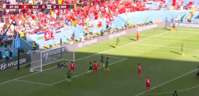 ¡GOL DE SUIZA! Embolo anota el primer tanto de la selección suiza en el Mundial de Qatar 2022