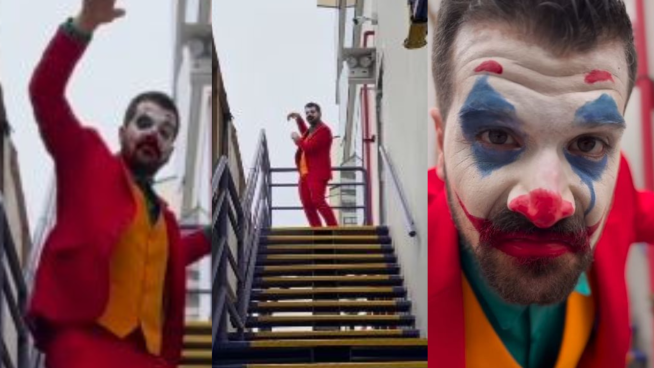 Peláez se convirtió en el 'Joker' y es aplaudido tras recrear inolvidable baile en las escaleras