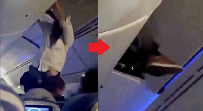 Pasajero de avión termina en maletero debido a fuerte turbulencia durante vuelo