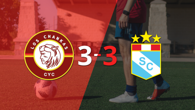 Martín Cauteruccio marca triplete en el empate 3-3 de Sporting Cristal y Los Chankas