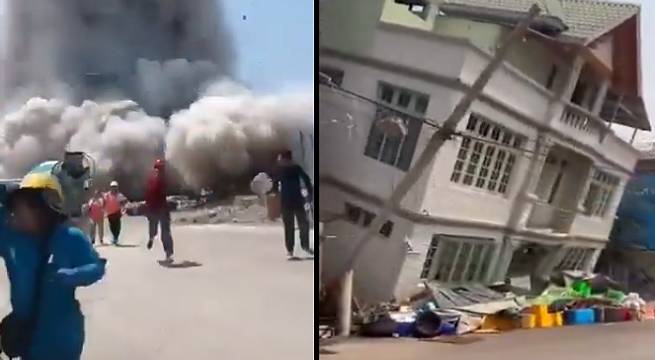 Los más impactantes videos del preciso momento del terremoto de 7.7 que azotó Birmania y Tailandia