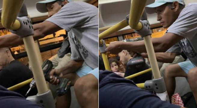 Pasajero destornilla estructuras de bus del Metropolitano 