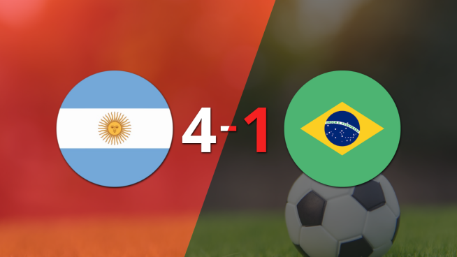 Argentina liquidó con una goleada a Brasil por 4 a 1