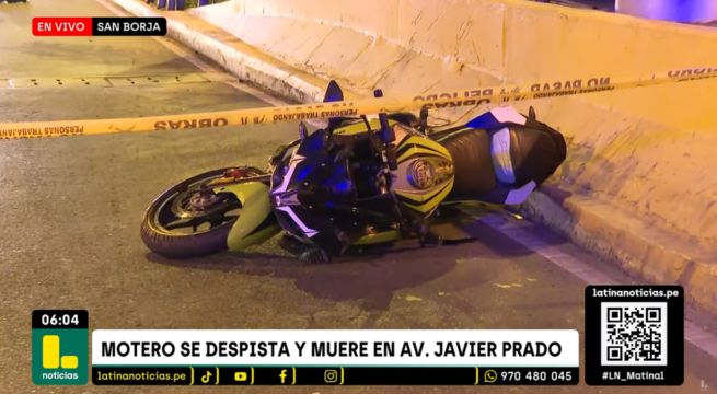 Motociclista se despista en la av. Javier Prado y pierde la vida [VIDEO]