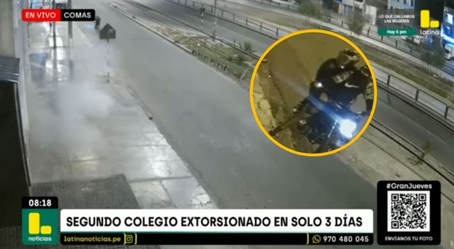 Nuevo ataque en Comas: detonan explosivo en puerta de colegio particular