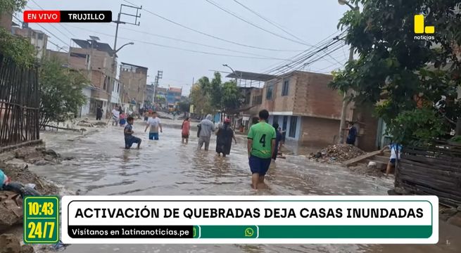 Emergencia en Trujillo: activación de quebradas dejan casas inundadas