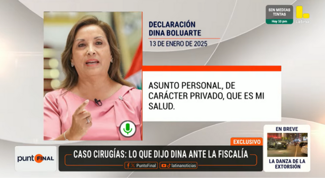Dina Boluarte durante interrogatorio sobre cirugías: “Me declaro inocente” | Exclusivo
