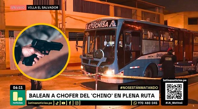 Sicario ataca a balazos a bus 