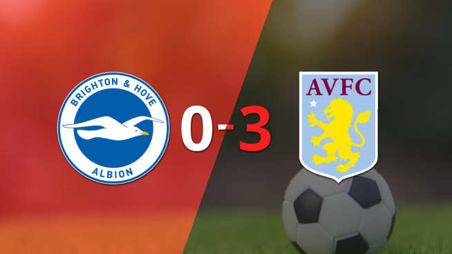 Aston Villa no tuvo piedad y goleó 3 a 0 a Brighton and Hove