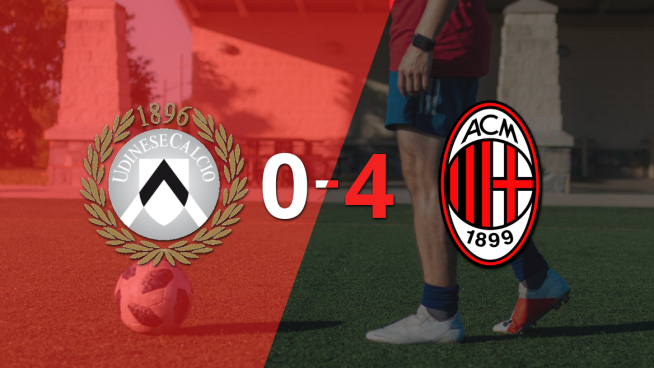 Un inspirado Milan propina una paliza a Udinese con una goleada 4 a 0