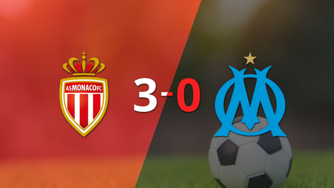 Olympique de Marsella sucumbe ante Mónaco en una goleada 3-0