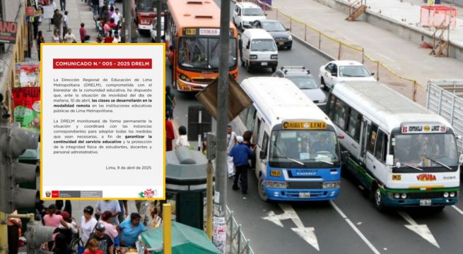 Paro de transportistas: Minedu anuncia que clases en colegios públicos de Lima serán virtuales