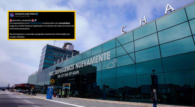 Aeropuerto Jorge Chávez se pronuncia sobre vuelos retrasados tras falla en el radar