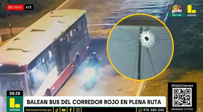 Corredor Rojo: bus con pasajeros fue atacado a balazos por delincuentes en moto