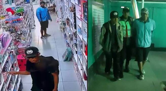 Dueña de tienda atrapa a ladrones cerrando la puerta del negocio | VIDEO