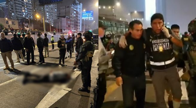 Balacera en plena Vía Expresa deja tres policías heridos