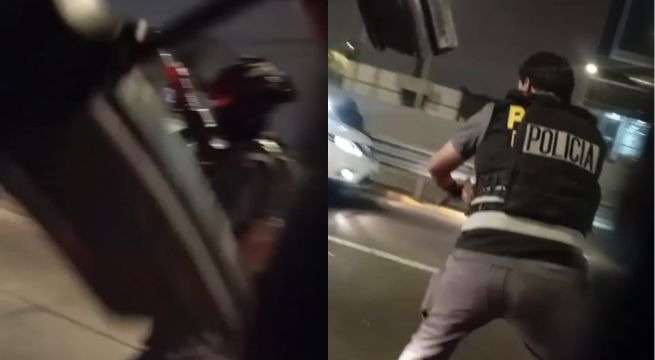 Cámara de agente SUAT capta momento exacto de la balacera en Vía Expresa