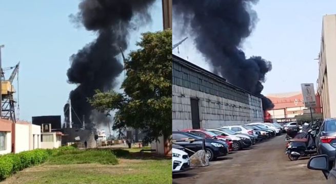 Embarcación de tierra de la Base Naval del Callao termina en llamas