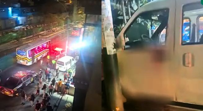Rímac: sicarios matan a balazos a chofer de miniván llena de pasajeros